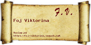 Foj Viktorina névjegykártya